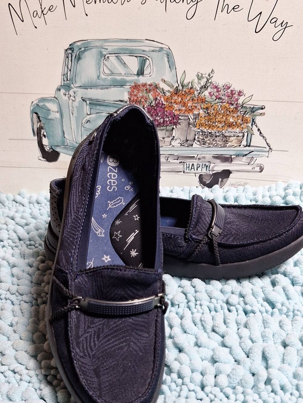 Bzees Navy Slip-On Casual Loafers for Women